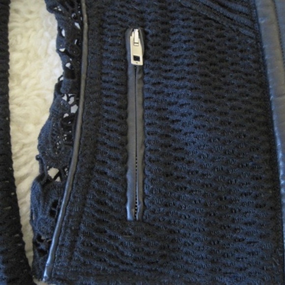 IRO Lewis Leather Lace Crotchet Jacket - Picture 8 of 11